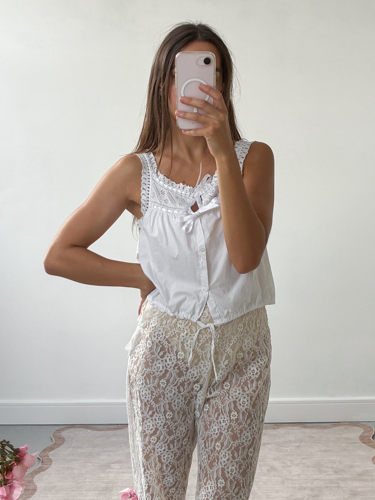Antique Camisole With White Ribbon