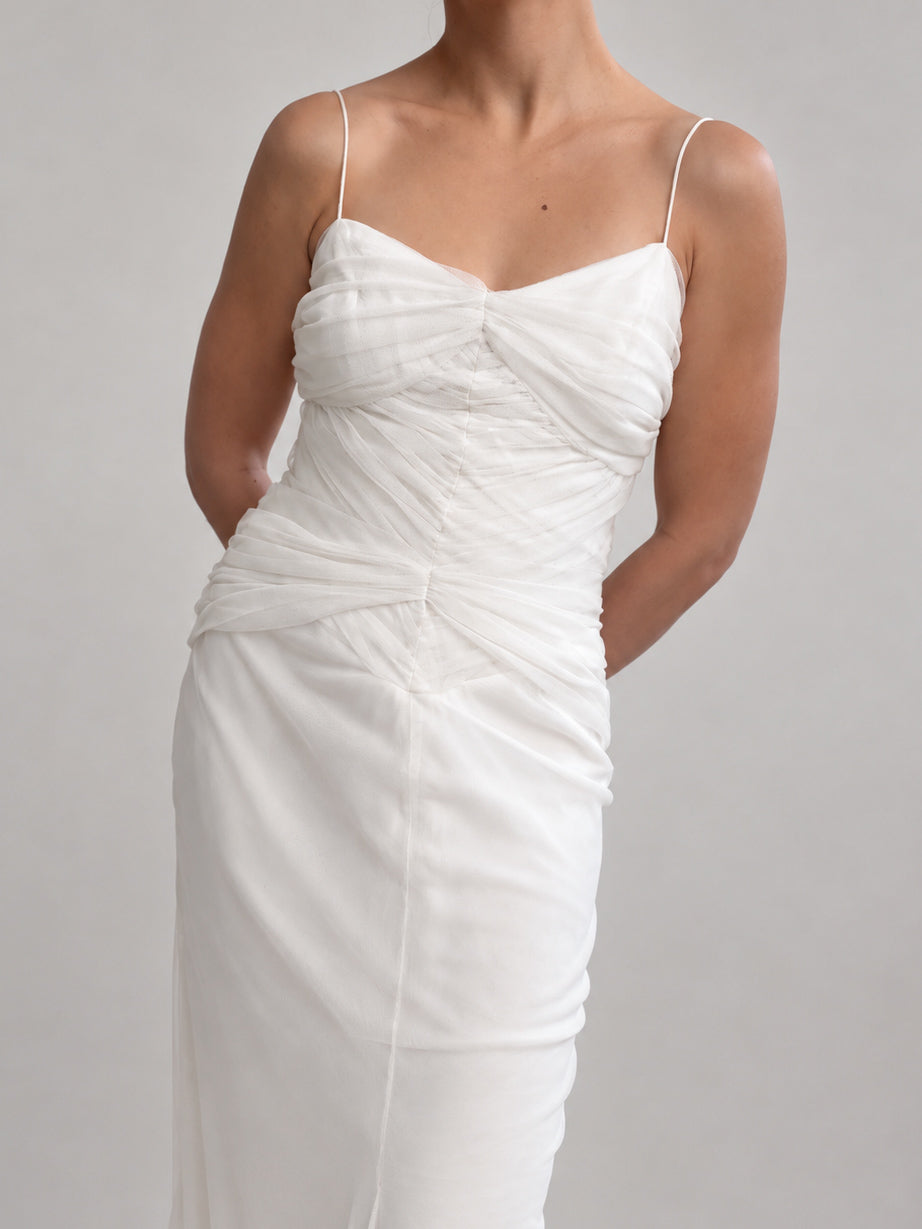 Archival Designer Vera Wang Gathered Mermaid Dress S