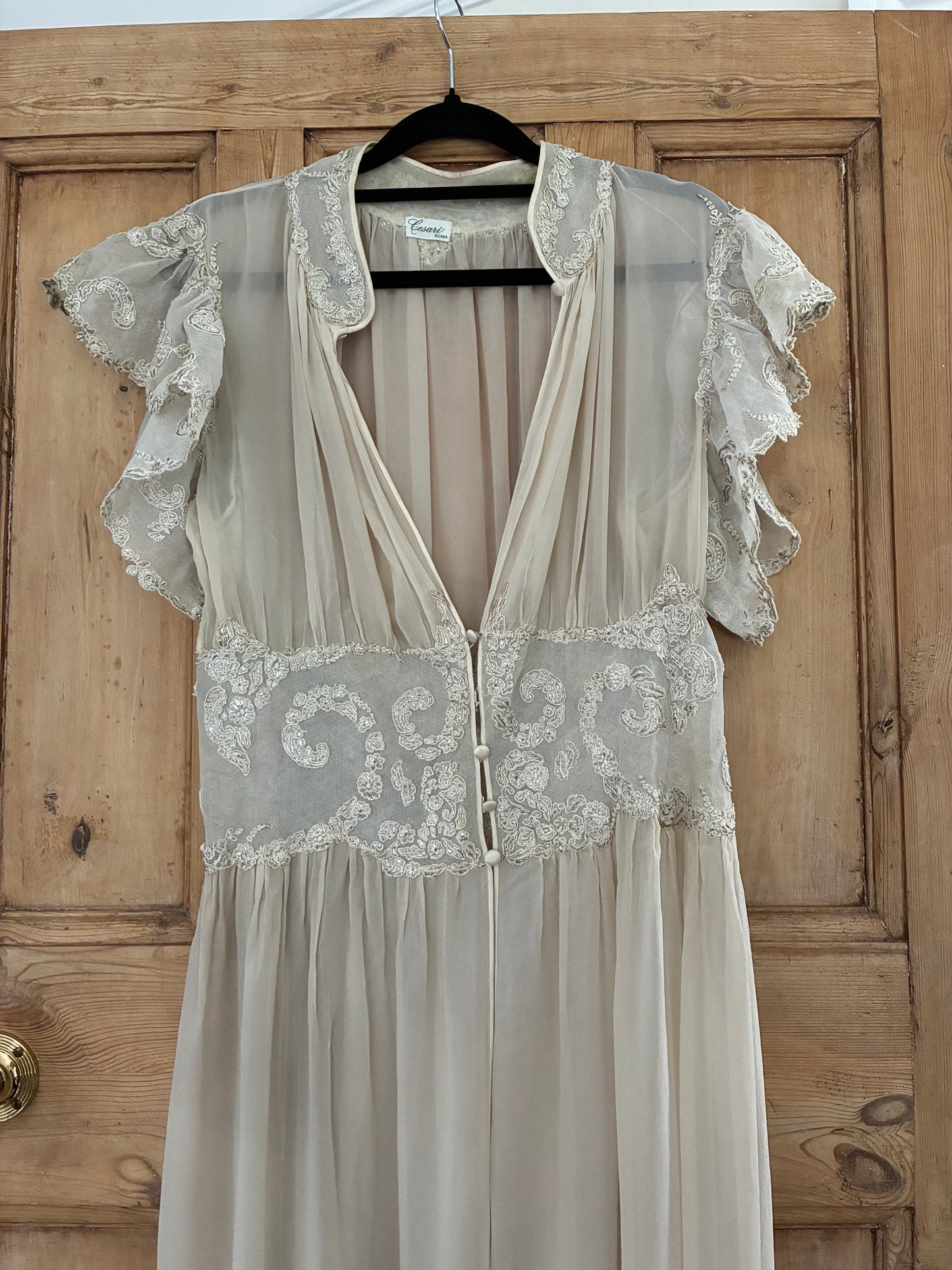 Vintage Chiffon Robe and Slip Set