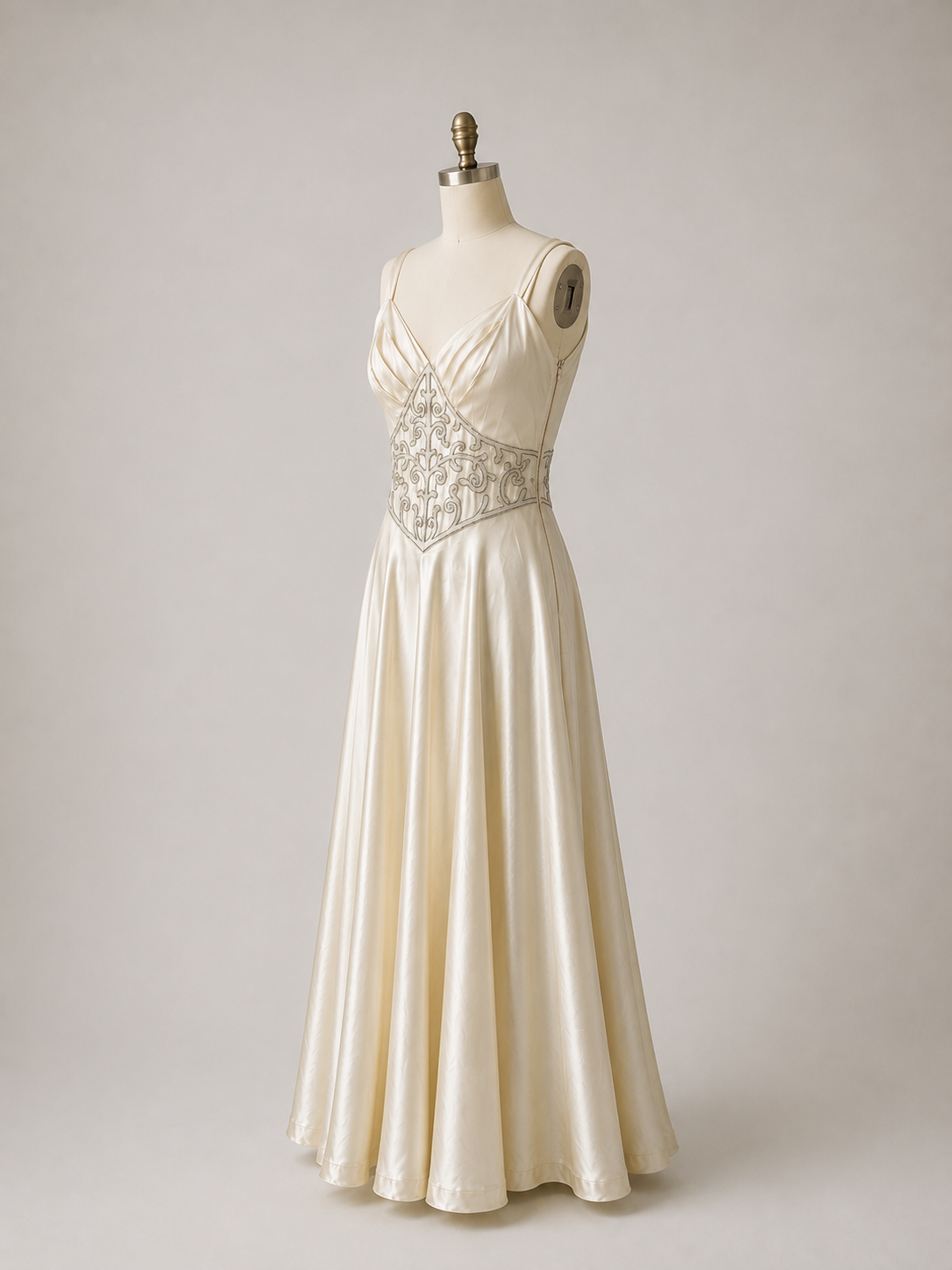 40s Satin Dress Beading Made To Order