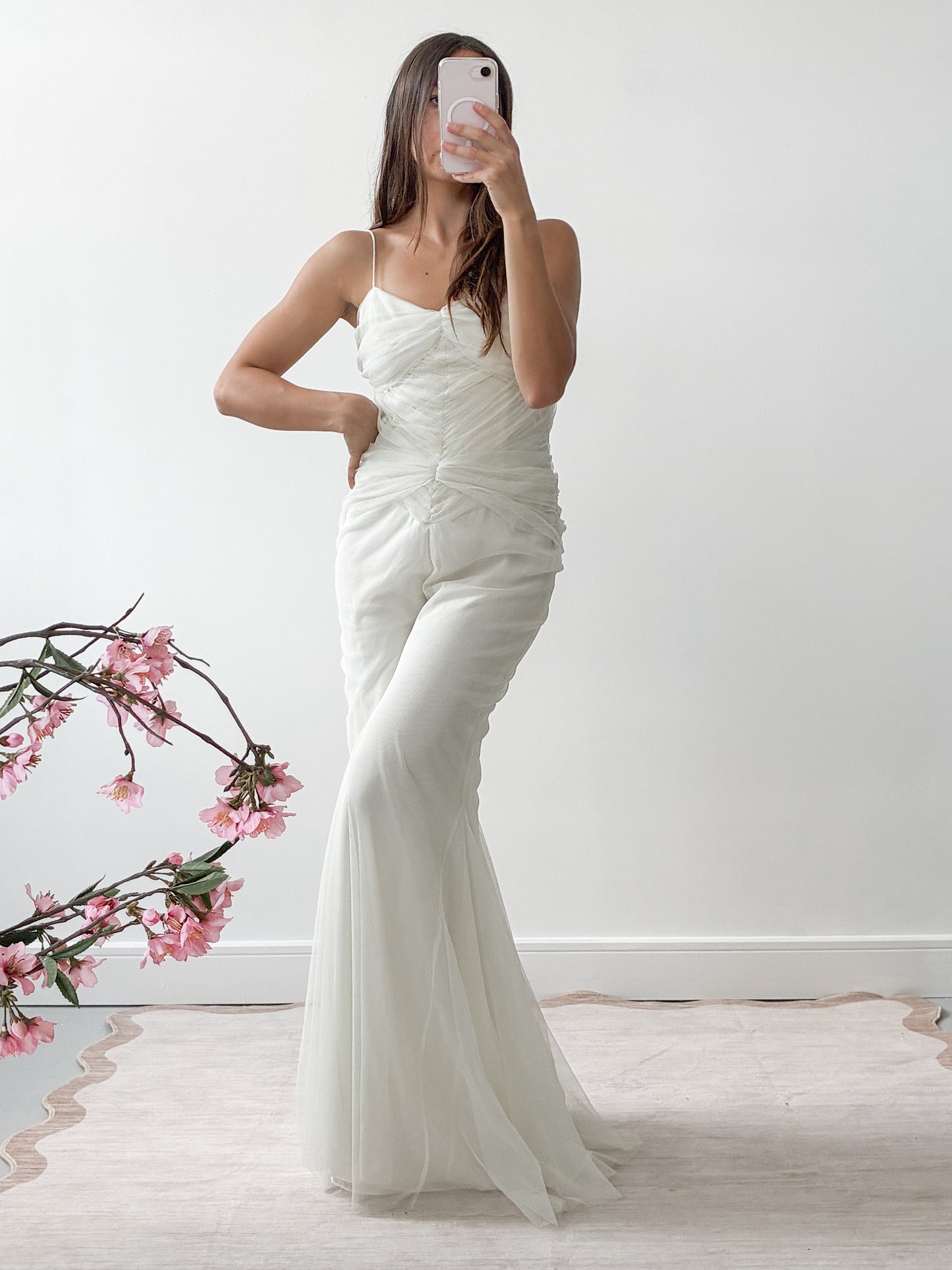 Archival Designer Vera Wang Gathered Mermaid Dress S