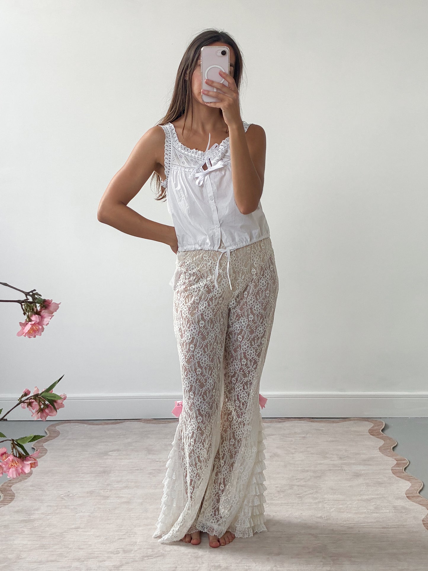 Antique Camisole With White Ribbon