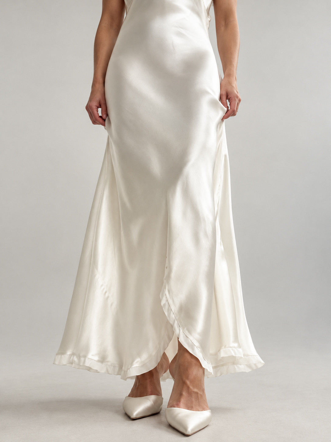 1930s Silk Ivory Slip Ruffle Detail