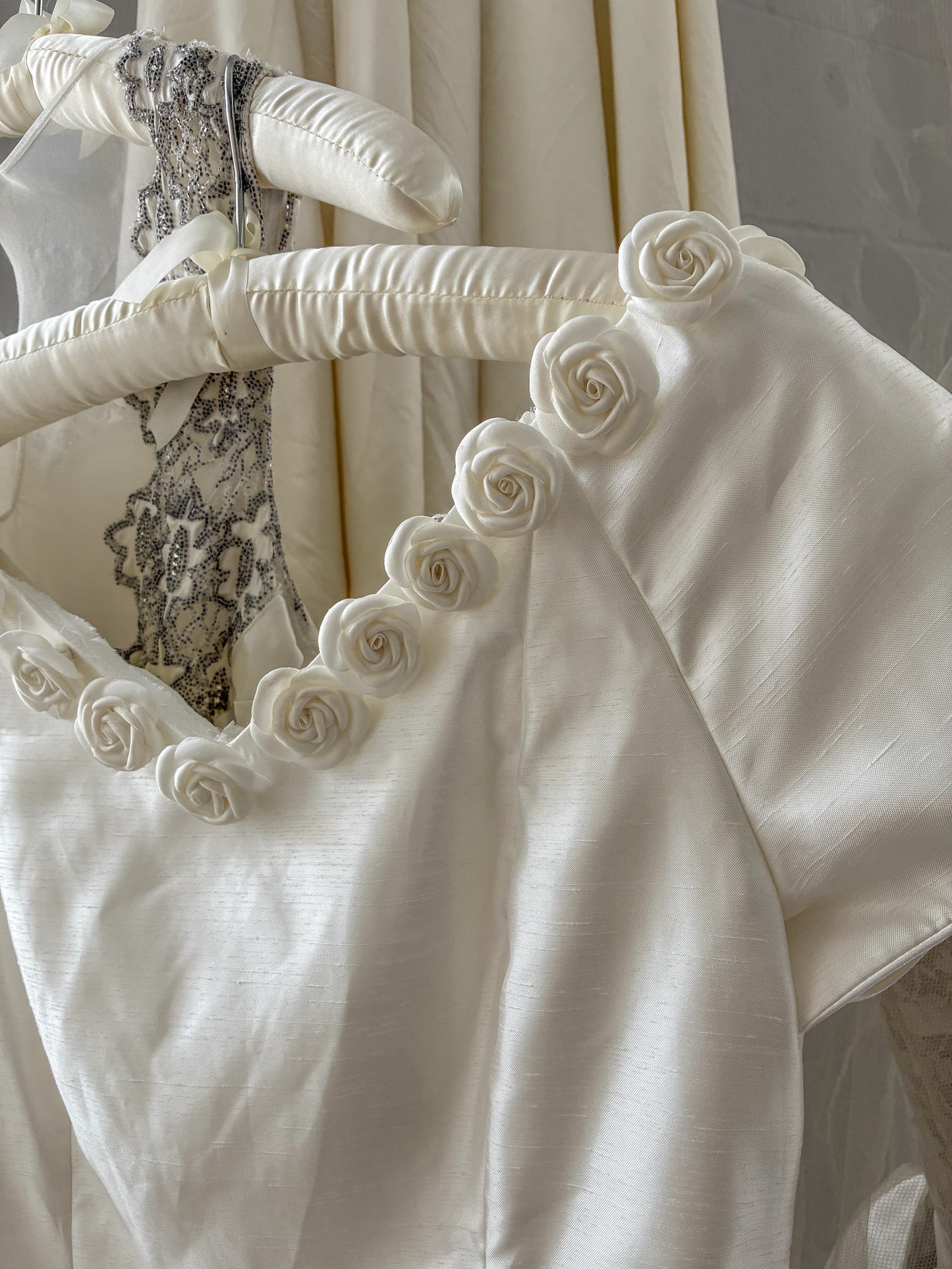1990s Taffeta Dress With Rosette Detail