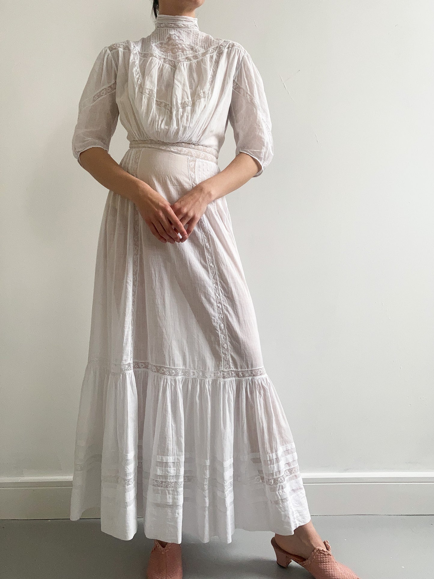 Edwardian Cotton Lawn Wedding Dress