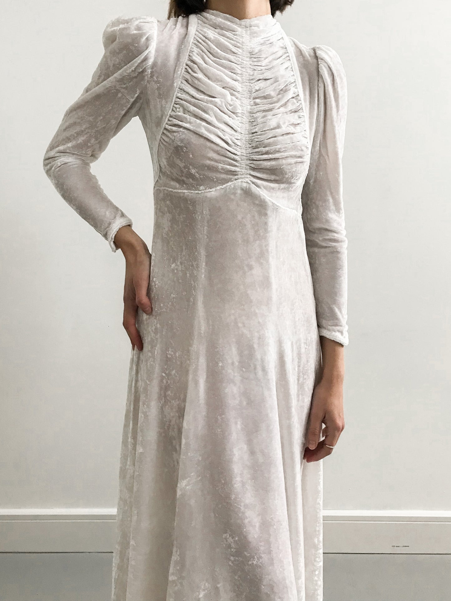 1930s Crushed Velvet Wedding Dress