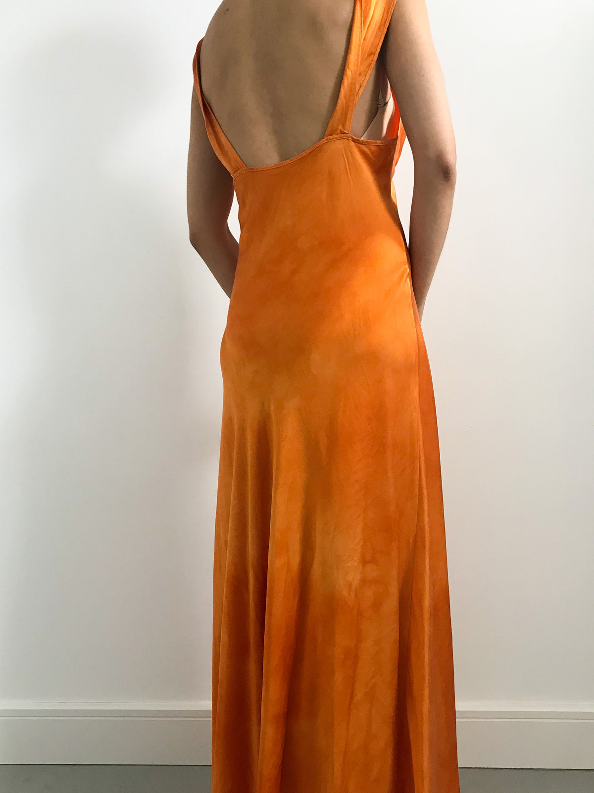 Vintage Dyed Silk Slip - Burnt Orange