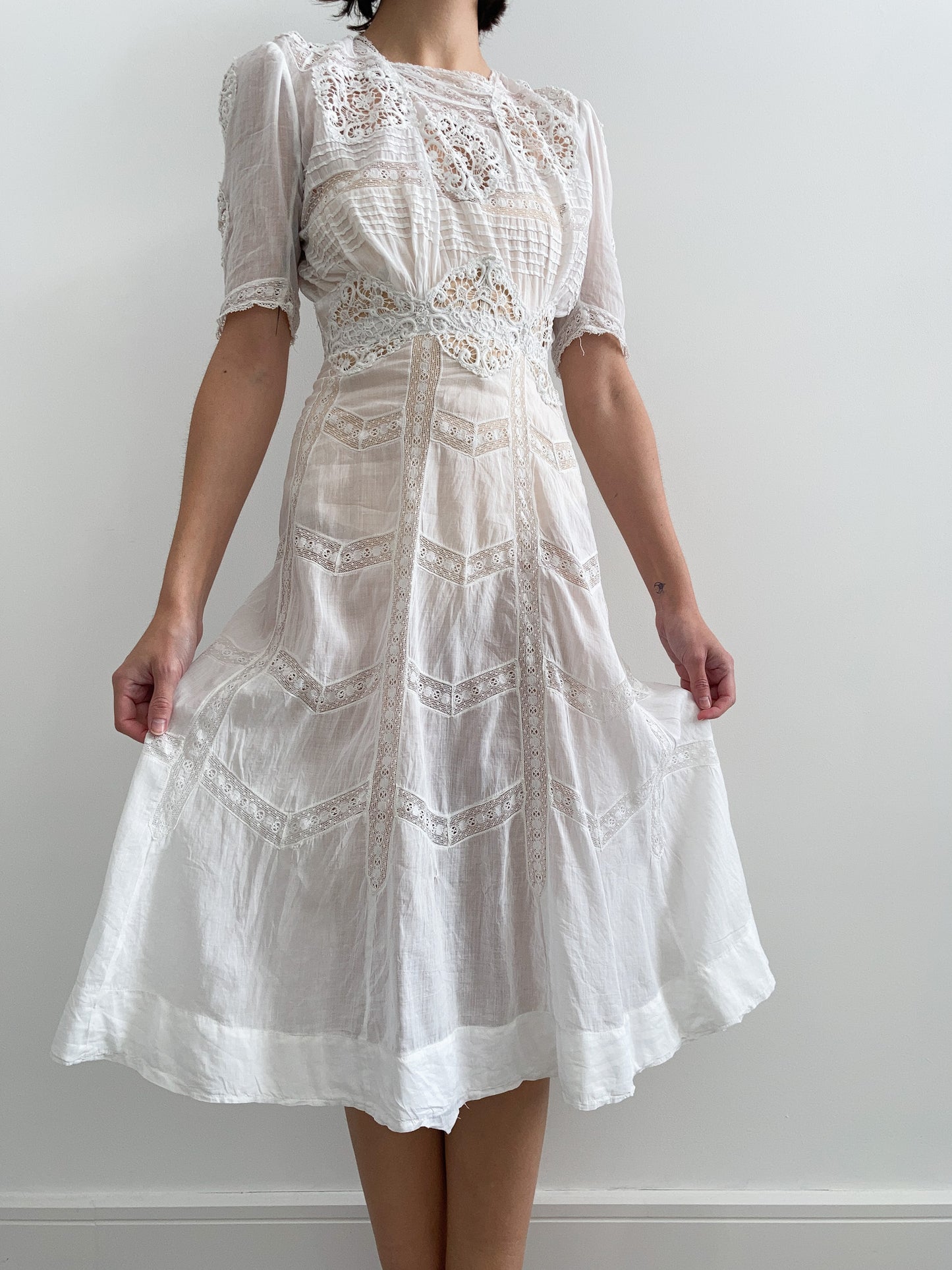 Antique Lace Mini Wedding Dress
